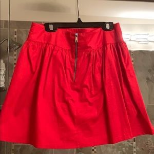 Red mini skirt with zipper
